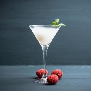 Sweet lychee martini on the rustic