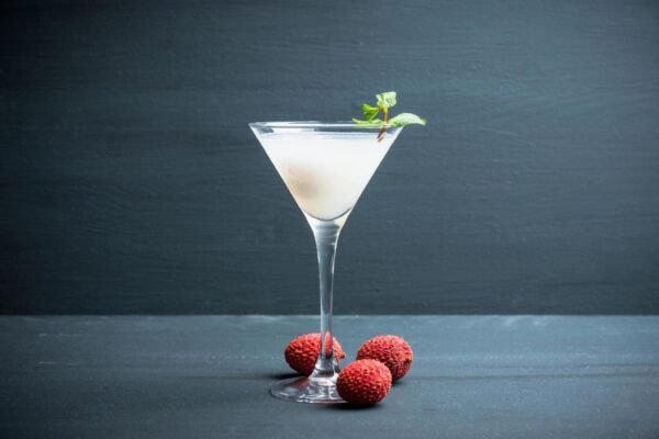 Sweet lychee martini on the rustic